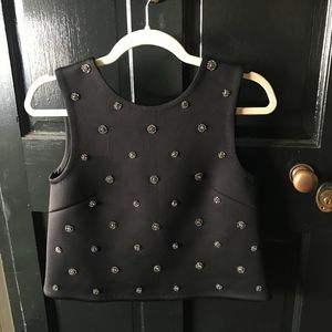 Club Monaco Sleeveless Embellished Top